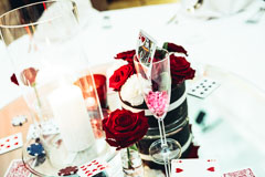 Casinoaiheisia somisteita yritystapahtumassa